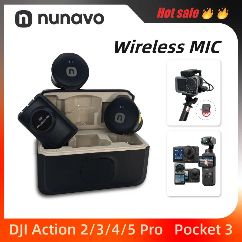 ไมโครโฟนไร้สายไมโครโฟนสําหรับ DJI OSMO Action 5 PRO/2/3/4 กล้อง Pocket3 Oa4 ไมโครโฟนไม่จําเป็นต้อง M