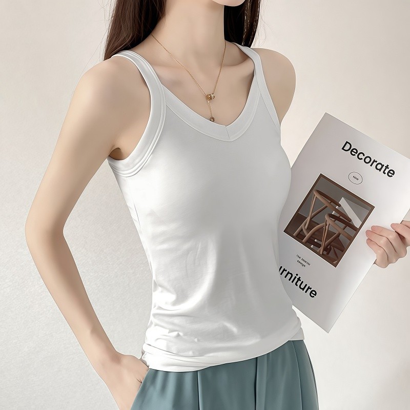 Suysuy พร้อมส่ง เสื้อกล้าม ผ้าเรยอน ยืดได้เยอะ สีพื้น ทรงสวย เต็มตัว แนวเรียบง่าย สไตล์ลำลอง เนื้อผ้าใส่สบาย มีหลายสี