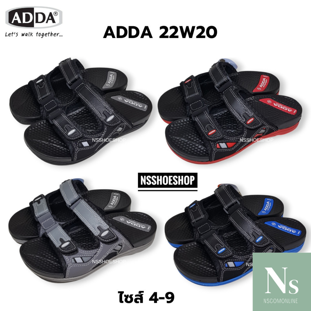 [ส่งเร็ว] Adda 22W20 รองเท้าแตะแบบสวม ปรับสายได้ พื้นกันลื่น ไซส์ 4-9