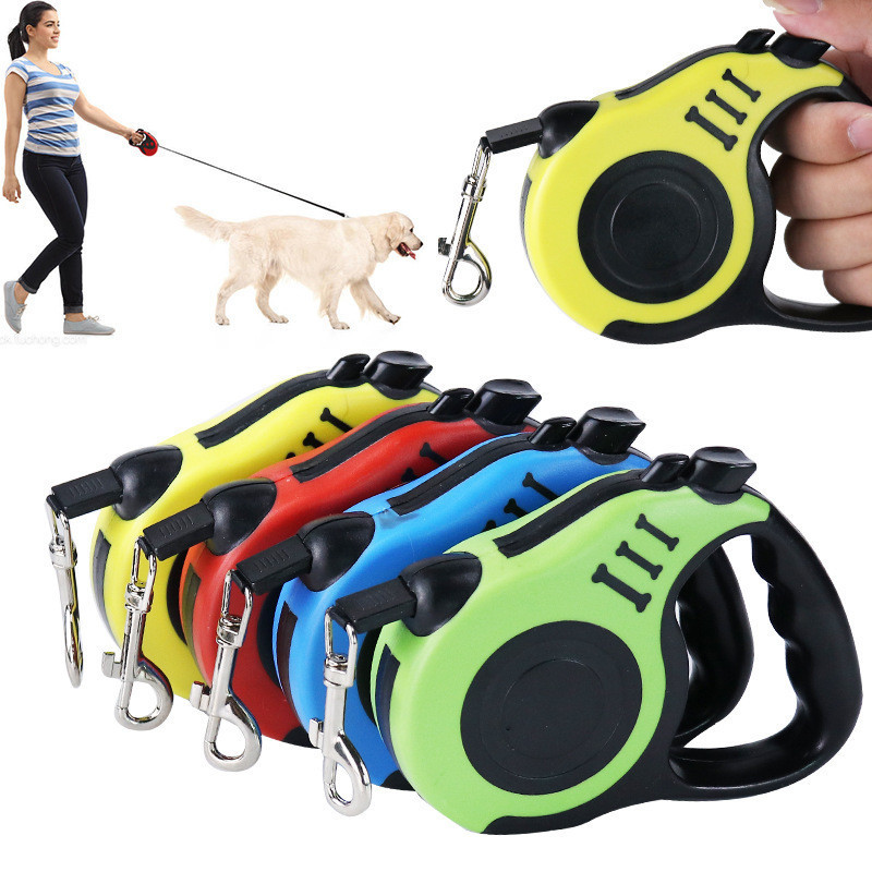 stock Retractable dog leash สายจูงสุนัขแบบยืดหดได้ สายจูงสัตว์เลี้ยง สายจูงแมว หมา สุนัข ระบบเบรคอัตโนมัติ