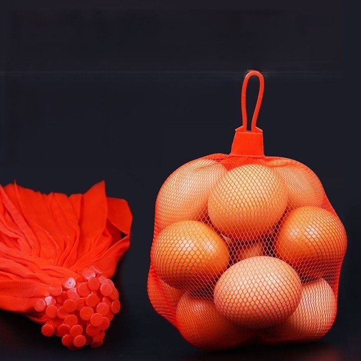 ถุงตาข่ายใส่ผลไม้ ไข่ ถุงตาข่ายระบายอากาศ ยาว 40cm. พร้อมตัวล็อค #AD-0013