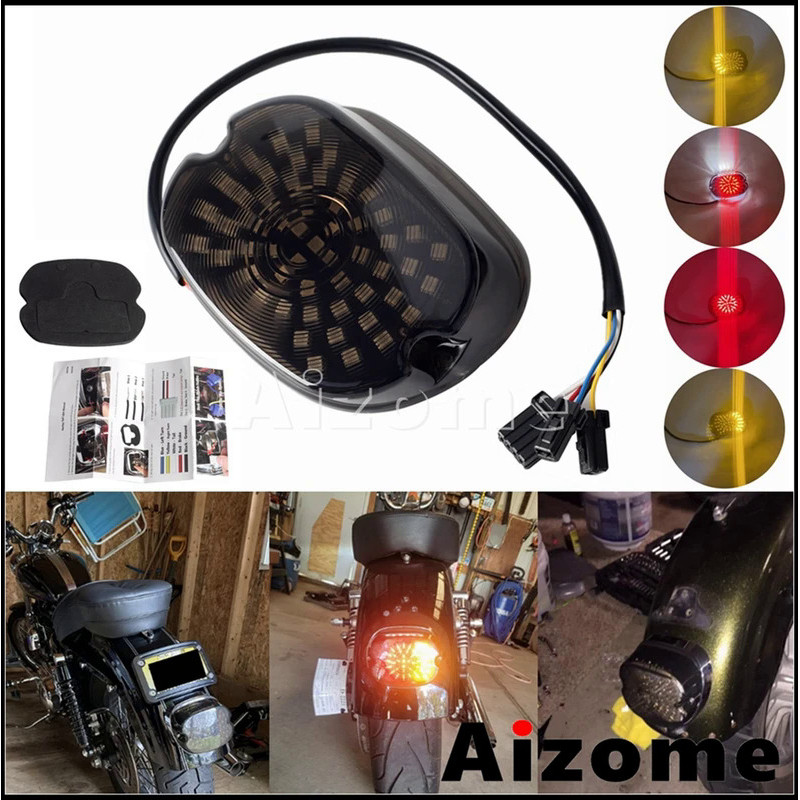 Mo Motorcycle LED Tail Light Rear Brake Turn Signal Integrated Taillight For Harley Dyna Sportster S