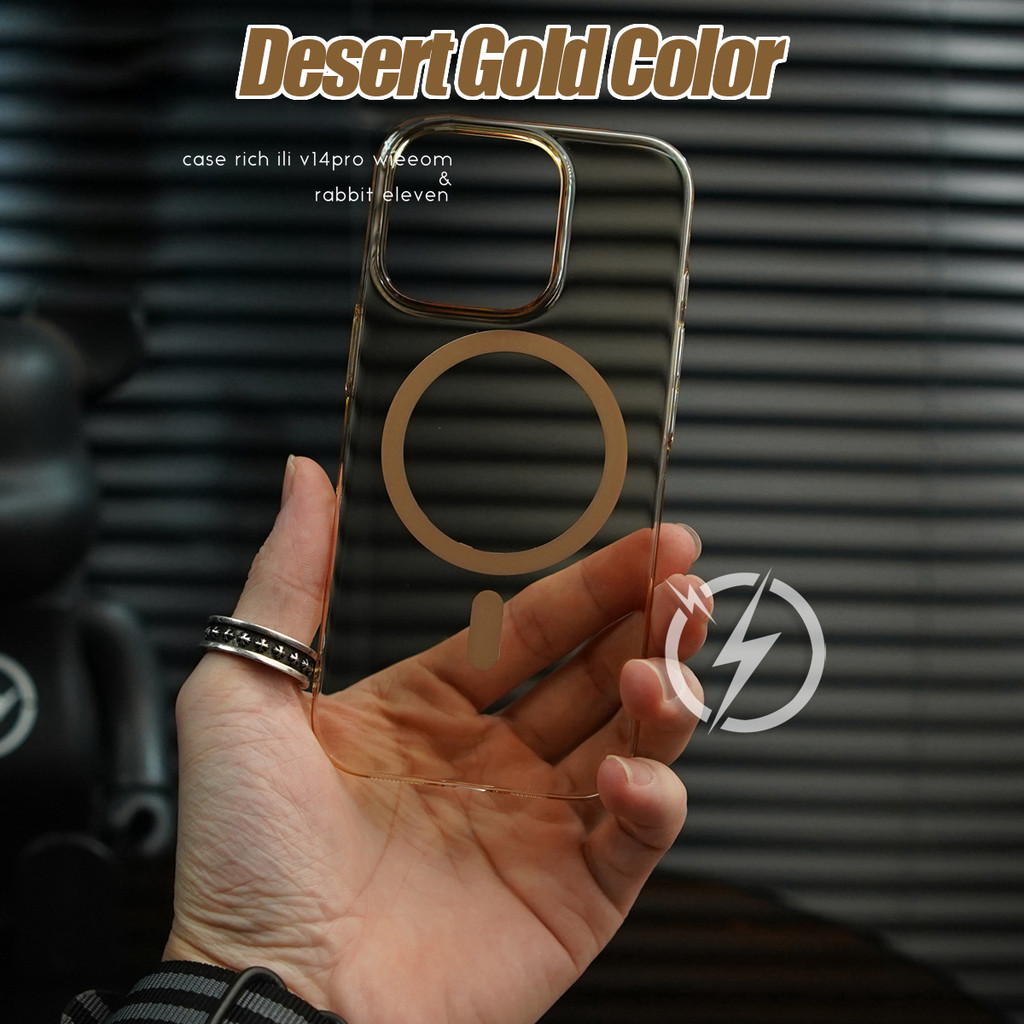 หรูหราโปร่งใส Ultra Thin PC HD Magnetic Hard สําหรับ iPhone 11 11 Pro 12 13 14 15 16 Pro Max 14 Plus พรีเมี่ยม Desert Titanium Clear ฝาหลัง