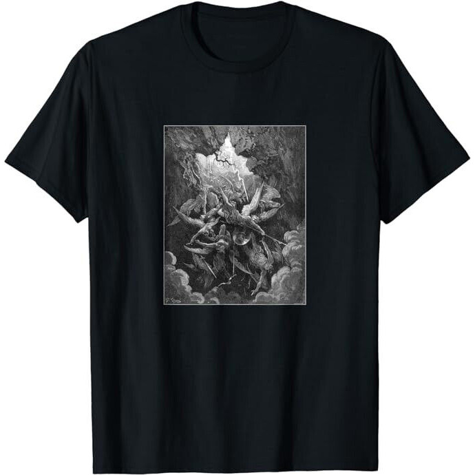 MiltonS Paradise Lost "Hell At Last" เสื้อยืด Gustave Doré Art *Top*