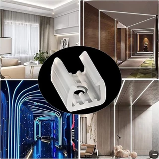HIRASAWAYUI 100 ชิ้น LED Strip คลิปคงที่,พลาสติก 8-20 มม.ติดตั้งหัวเข็มขัด,โคมไฟผู้ถือติดตั้ง 220V ยืดหยุ่น COB 5050/5730/2835 โคมไฟติดผนังผู้ถือขั้วต่อ