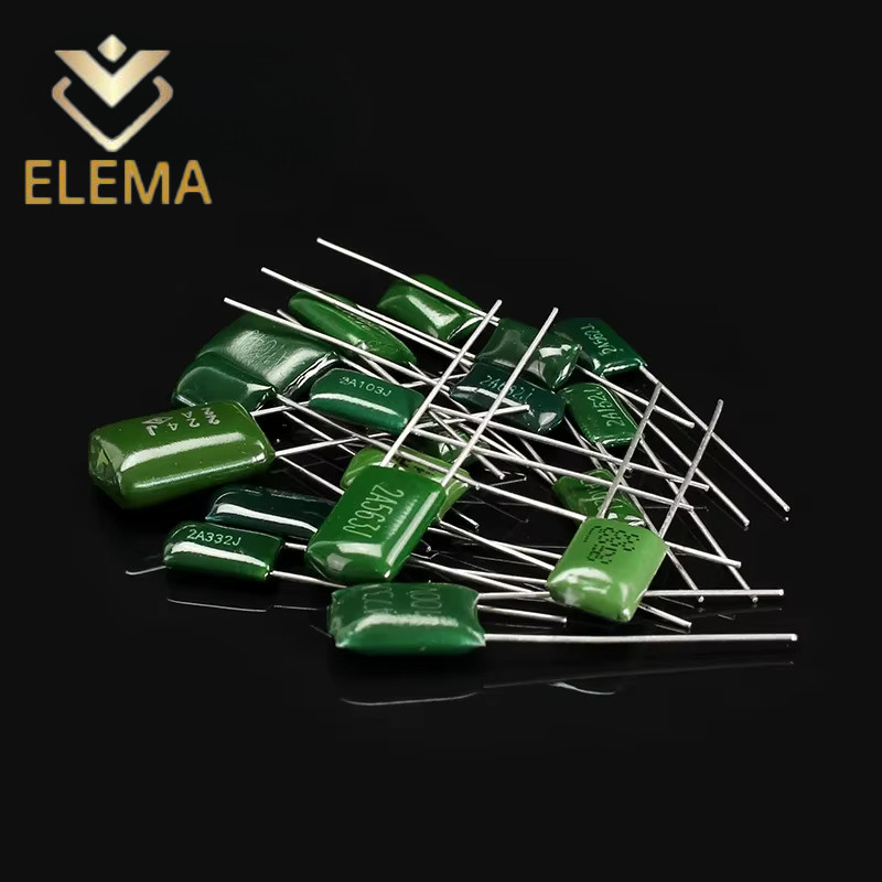 20 ชิ้น/50 ชิ้นฟิล์มโพลีเอสเตอร์ตัวเก็บประจุ 100V 1nF 33nF 47nF 100nF 2A222J 2A103J 2A333J 2A683J 2A