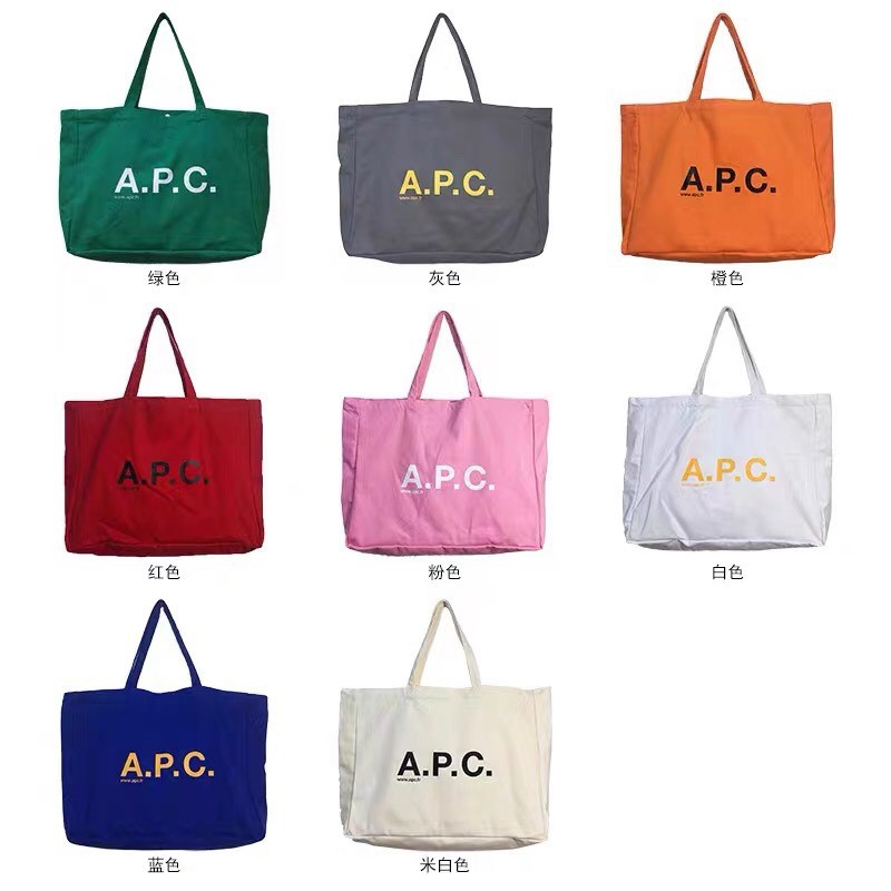 กระเป๋า tote bag tote bag ผู้ชาย ญี่ปุ่น APC ถุงผ้าใบสีลูกอมเกาหลีช้อปปิ้งกระเป๋าผ้า APC ผู้หญิงเฉพา