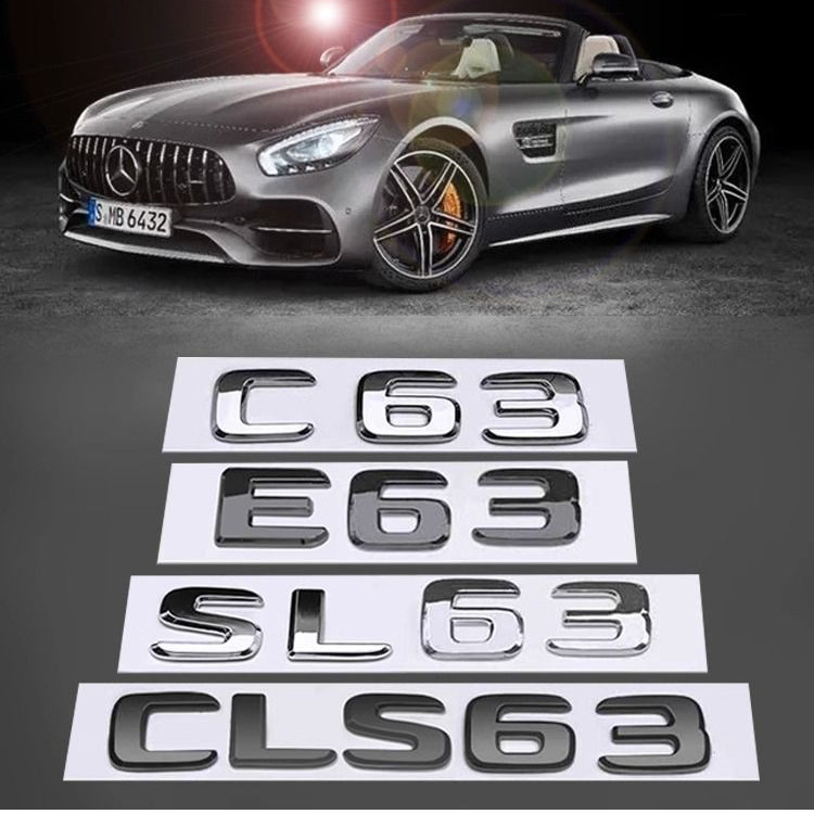 เหมาะสําหรับ Benz Benz รถป้ายป้ายป้ายคํา C63 AMG อะไหล่รถยนต์ 6.3 AMG Fender ป้าย E63 SL63 CLS63 ดัด