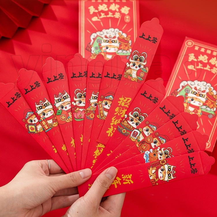 12 ชิ้น/กล่อง 2025 CNY Snake Year Creative Blind Box Lottery Red Packet Hong Bao 红包