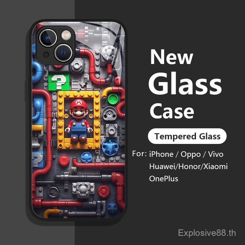 Creative Mario ปลอก OPPO Reno ค้นหา X6 X5 X3 8T 8Z X7 5Z 9 8 7 6 5 Pro เคสแก้ว A98 A97 A93S A57 6Z A