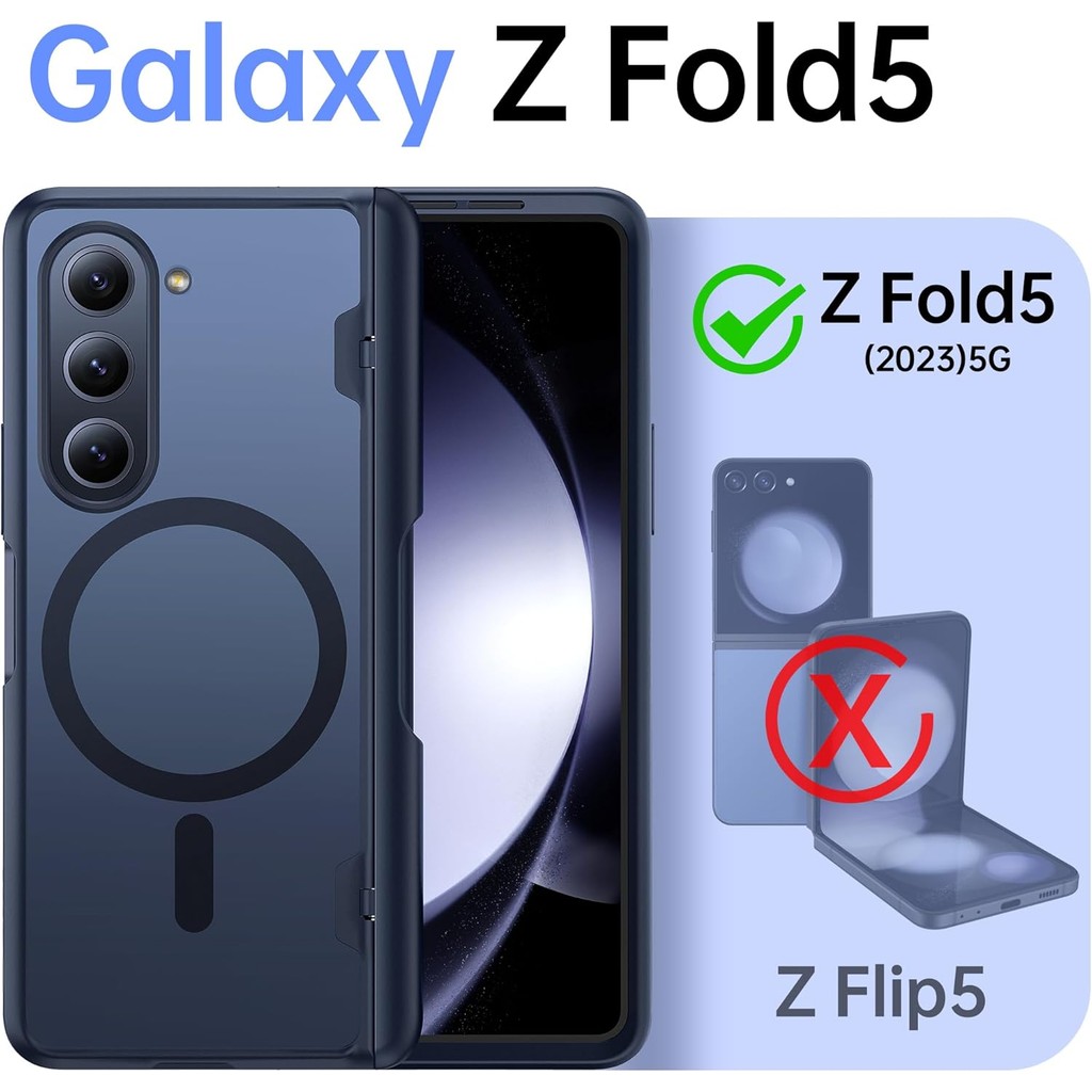 MOBOSI สำหรับ เคส Z Fold 5 Z Fold 6 สีดำ บานพับแม่เหล็ก ปกป้องหน้าจอเต็มจอ - รูปที่ 7