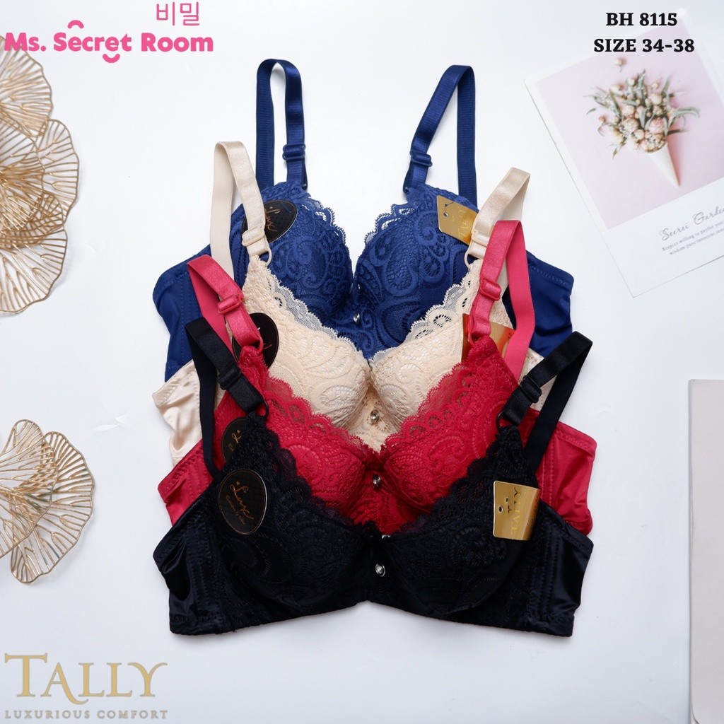 TALALY BRA 8115 I CUP B | ถ้วย 3/4 | MEDIUM FOAM I WIRED I SIZE 34-38 | ตะขอ 3 | ดีแต่ใจ