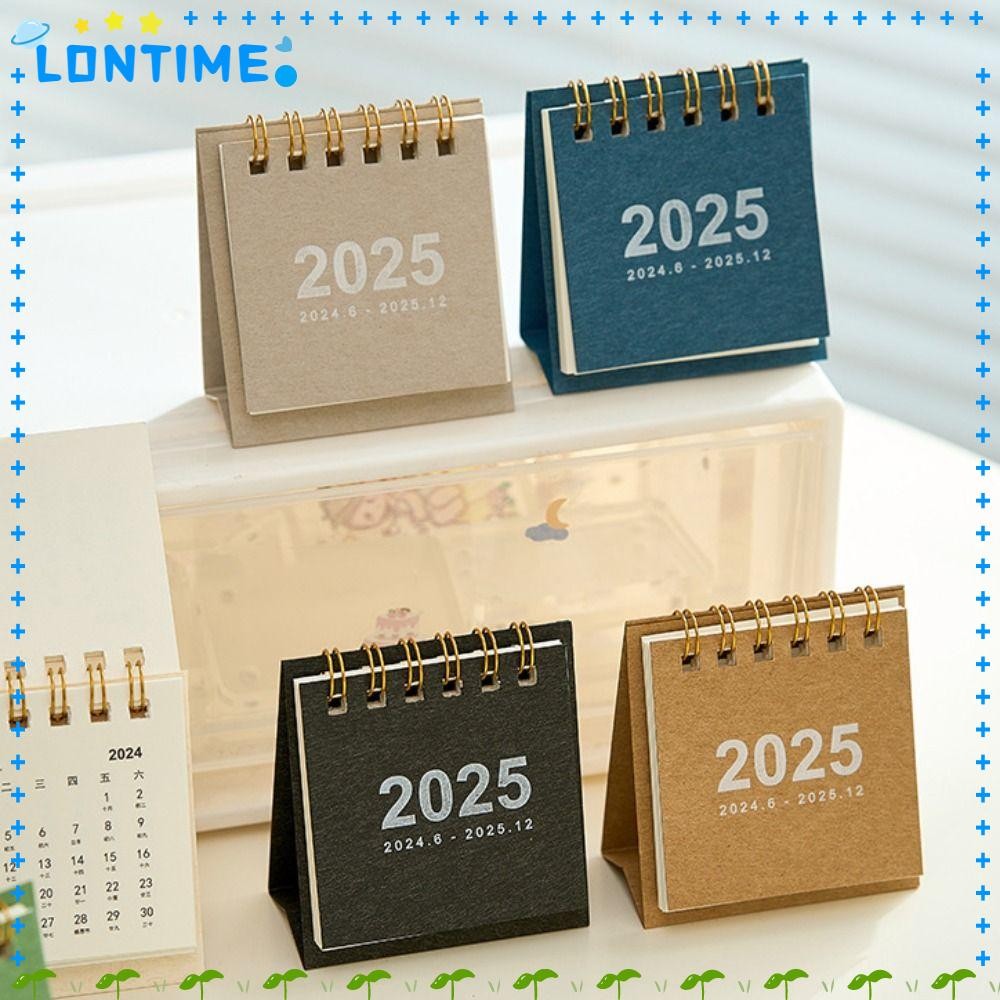 Lontime ปฏิทินขนาดเล็ก, อุปกรณ์การเรียนในสํานักงาน, ปฏิทินตั้งโต๊ะกระดาษหนา, 2025 ตกแต่งบ้านที่เรียบง่าย Creative Schedule Planner