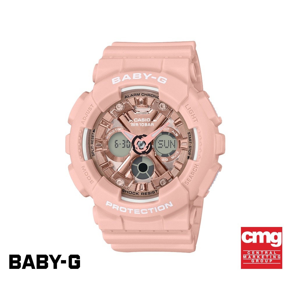CASIO นาฬิกาข้อมือผู้หญิง BABY-G รุ่น BA-130-4ADR วัสดุเรซิ่น สีชมพู