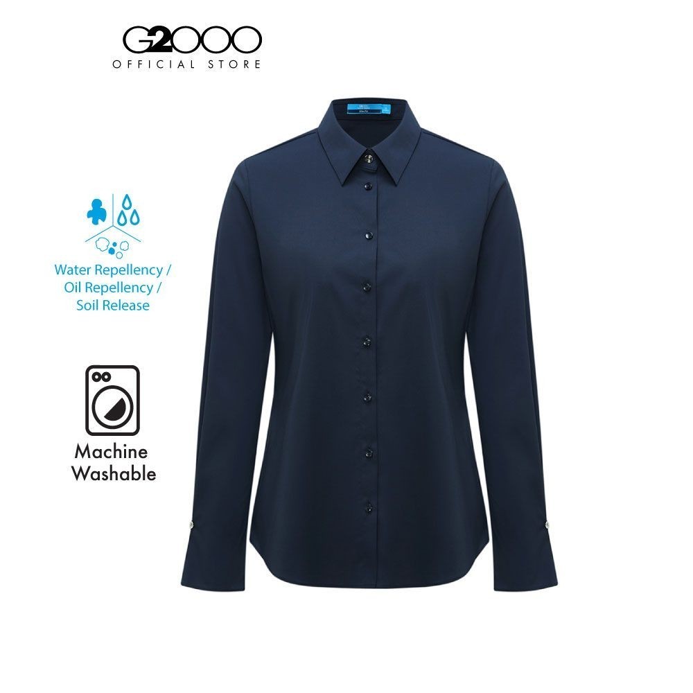 G2000 เสื้อเชิ้ตแขนยาวแบบทางการสำหรับผู้หญิง ทรง Slim Fit รุ่น 4122217377 NAVY