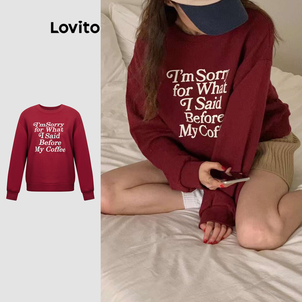 Lovito เสื้อสเวตเตอร์กระดุมธรรมดาแบบลำลองสำหรับผู้หญิง L114AD540