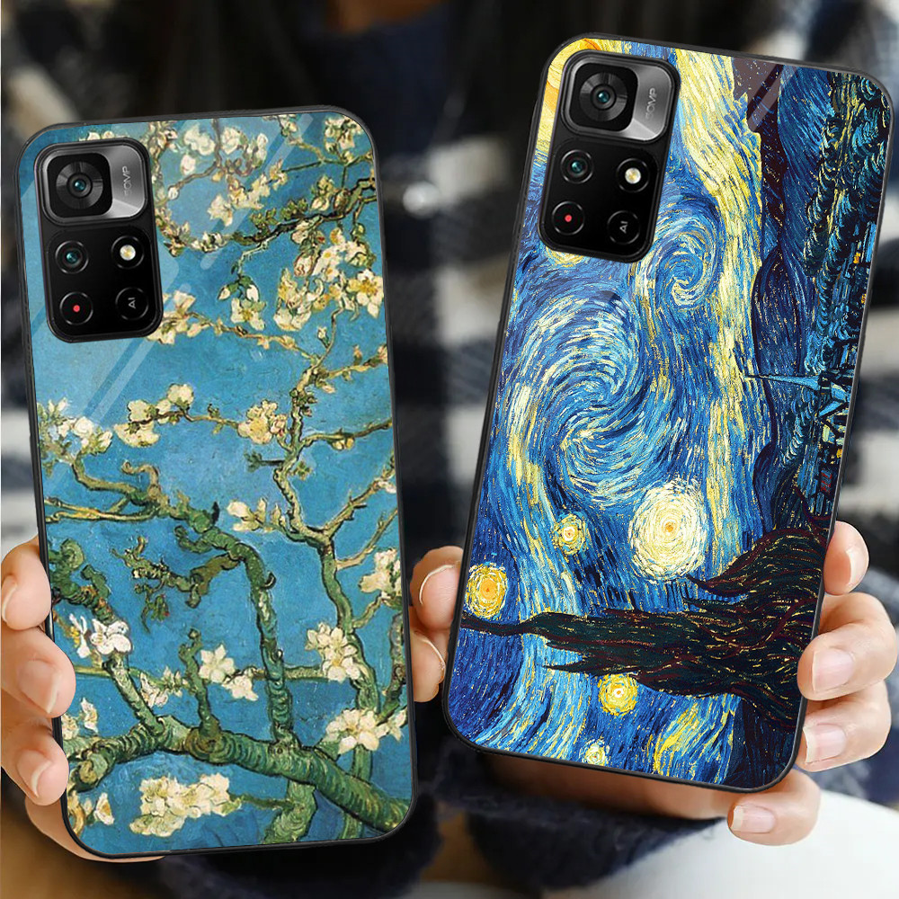 Van gogh แก้วเคสโทรศัพท์สําหรับ Xiaomi POCO F3 F4 F5 M3 M4 M5 M6 4G X3 X4 GT NFC X5 X6 PRO 5G