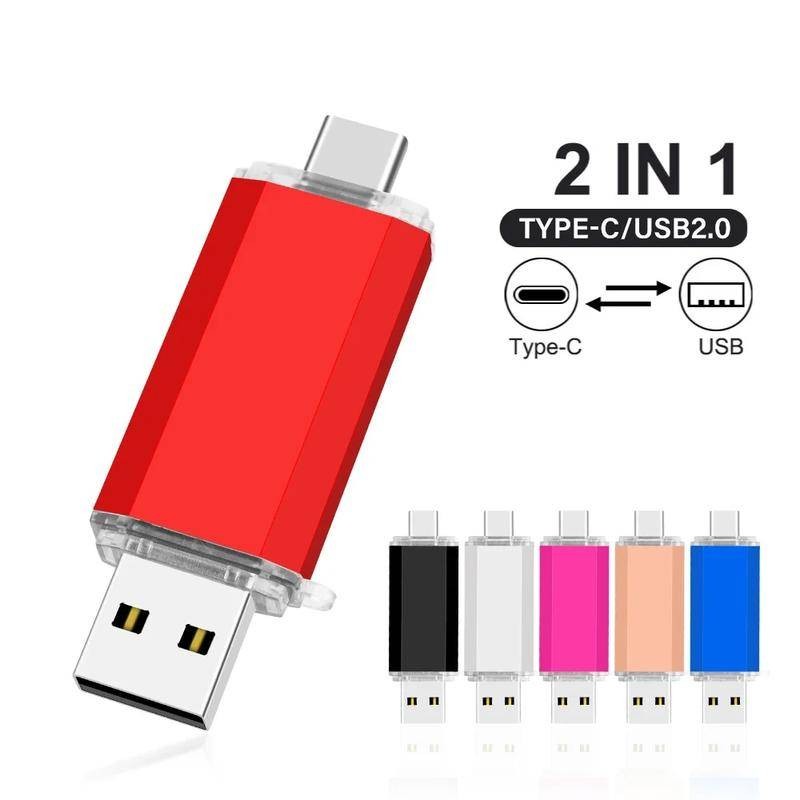 ดิสก์หน่วยความจํากระพริบ USB สีความเร็วสูงสไตล์ใหม่ C-Type จี้โลหะสองในหนึ่งเดียว OTG Stylus แฟลชไดรฟ์แบบพกพาที่กําหนดเองชื่อเลเซอร์ตัวอักษรโลโก้ขายส่ง
