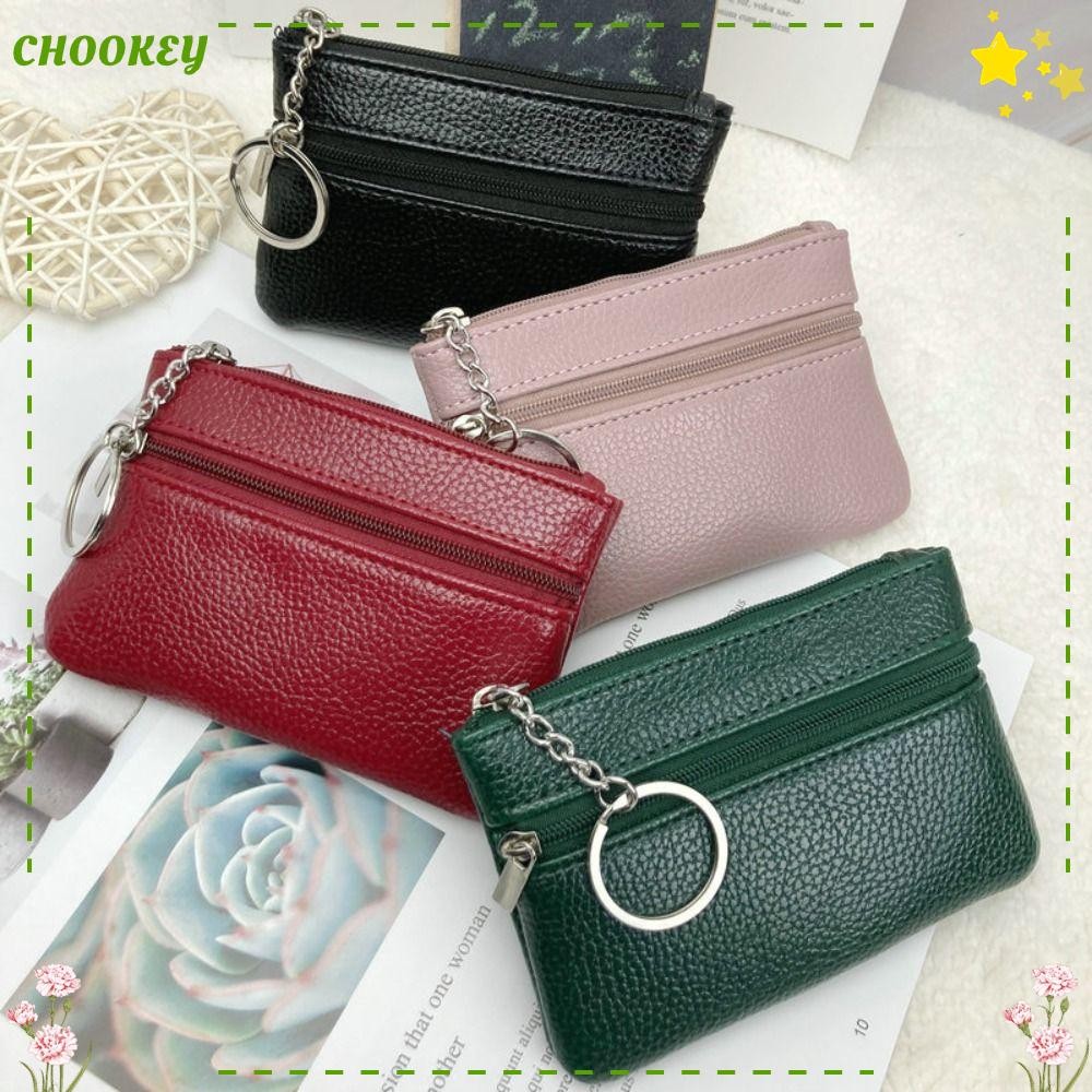 Chookey ที่ใส่บัตรเหรียญ, กระเป๋าใส่เหรียญซิปขนาดเล็กหนัง PU, กระเป๋าเปลี่ยนหรูหราวินเทจของขวัญ