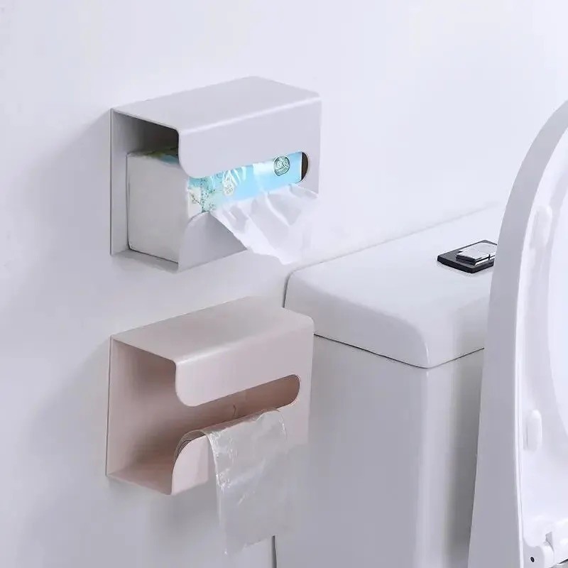 Tesco กล่องทิชชู่ติดผนัง กล่องทิชชู่ติห้องน้ำ กล่องทิชชู่ กล่องทิชชู่แบบมีกาว ไม่ต้องเจาะ กล่องอเนกประสงค์ - รูปที่ 2