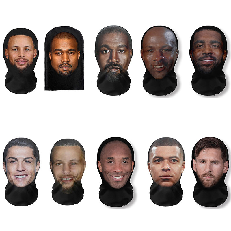 3D พิมพ์จักรยาน Full Face Mask Balaclava ตาข่ายยืดหยุ่น Face Mask สําหรับผู้ชายผู้หญิงคอสเพลย์ Hood 