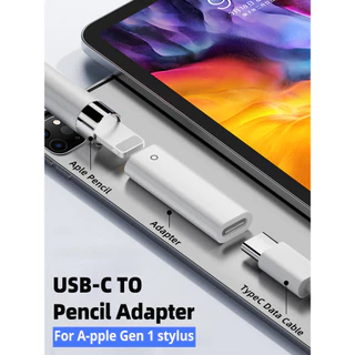 USB C อะแดปเตอร์ดินสอ Type-C ถึง iPencil Charger สําหรับดินสอ Aple รุ่นที่ 1 รองรับแผ่นรองจับคู่ Bluetooth 10th Gen