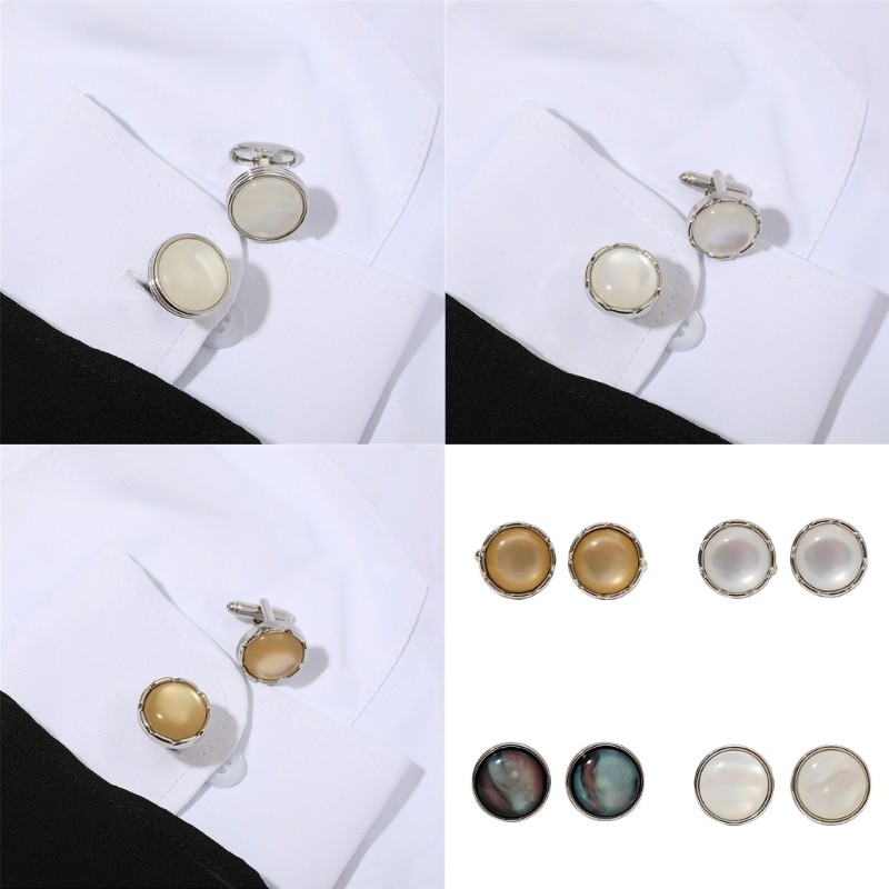 Whi ธุรกิจชุด Cufflinks สําหรับผู้ใหญ่ทรงกลมคริสตัลฝัง Cufflinks เสื้ออย่างเป็นทางการ Cufflinks เสื้
