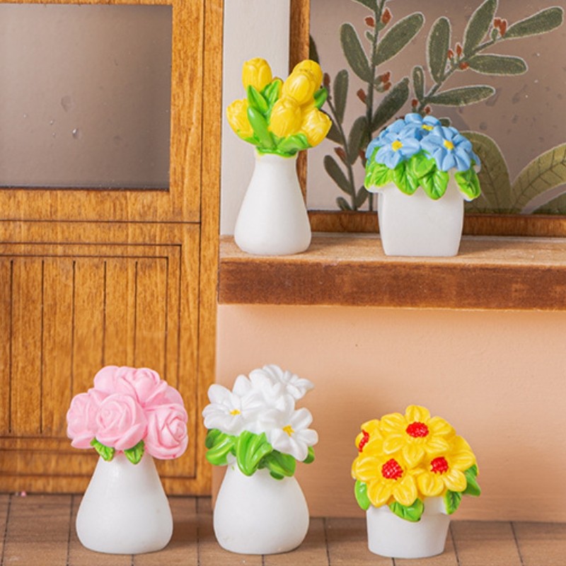 ใหม่ DIY Kawaii Mini 3D ดอกไม้ตกแต่งงานฝีมือเรซิน Fairy Garden Miniatures เครื่องประดับ