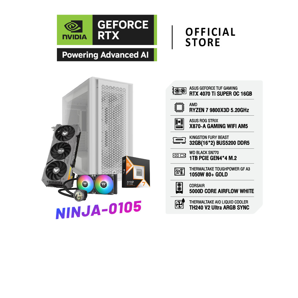 COMSET NINJA-0105 | NVIDIA® GeForce RTX™ 4070Ti SUPER | AMD Ryzen™ 7-9800X3D