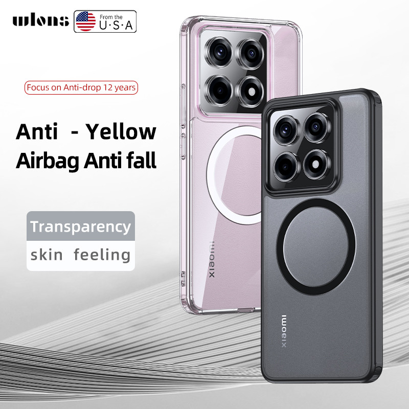 เคส Xiaomi 14T Pro 14 Ultra เกราะน้ำแข็ง แม่เหล็ก รองรับการชาร์จแบบไร้สาย เคสโทรศัพท์แข็ง โปร่งใส ชั