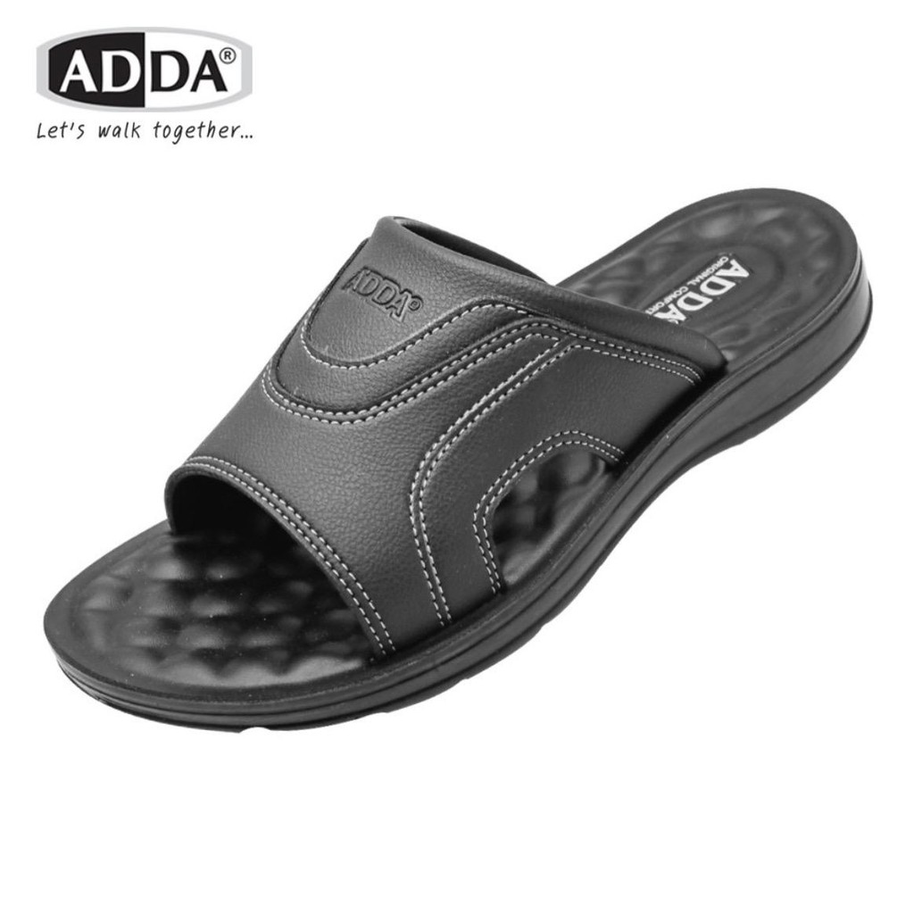 รองเท้า ADDA. 73801. ดำ พื้นสุขภาพ งานกล่อง รองเท้าแตะ