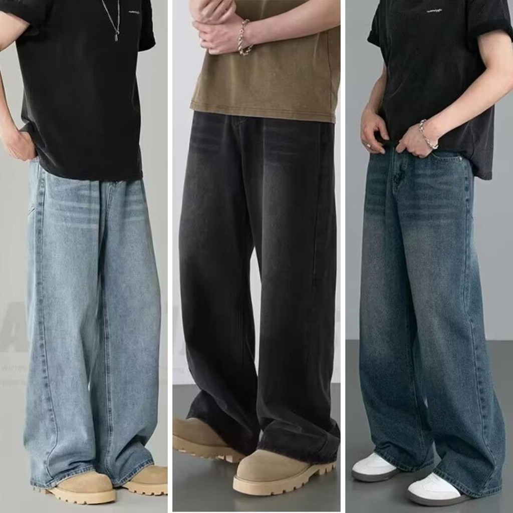 56MEN Jeans T809 กางเกงยีนส์ขายาวชาย แต่งเฟด กางเกงยีนส์ชาย สไตล์วินเทจ ชาย Clothing Man