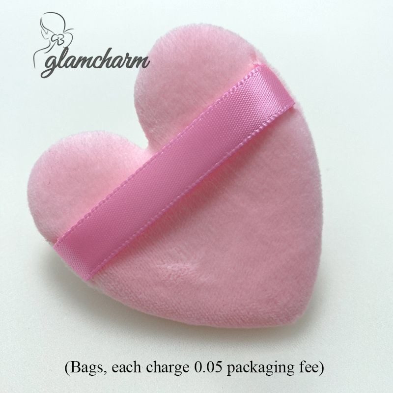 glamcharmLoose Powder Puff Heart-shaped Setting Powder Puff Double-sided Flocking Makeup Puff