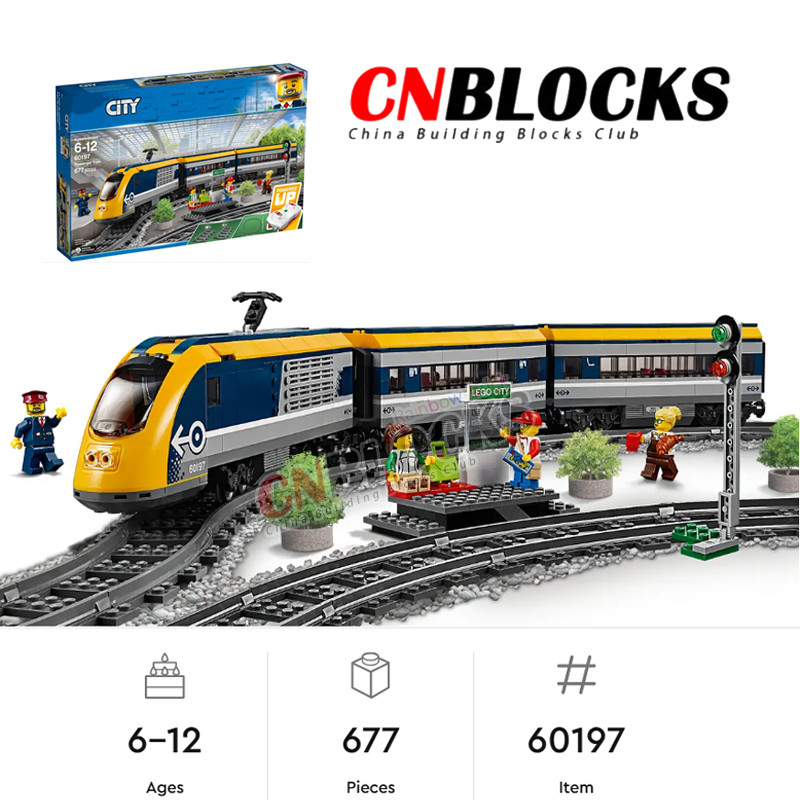 คัดลอกรถไฟผู้โดยสารเมือง DIY 60197 (677 ชิ้น) บล็อกตัวต่อของเล่นของขวัญ