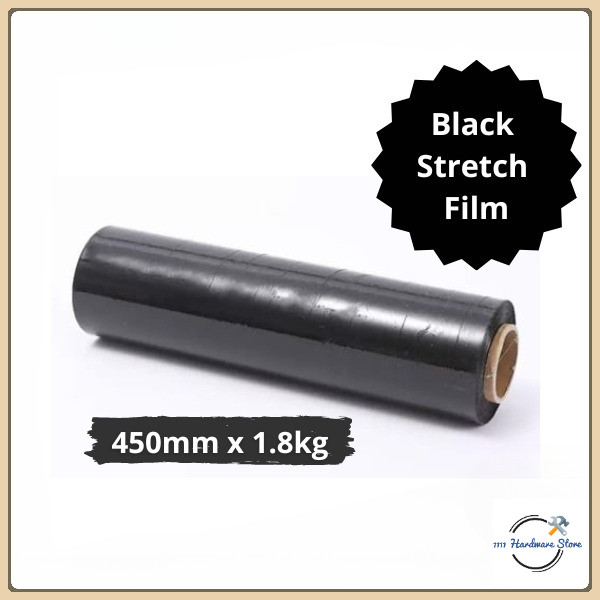สีดํา COLOUR STRETCH FILM WRAPPING FILM 450MM X 1.8KG