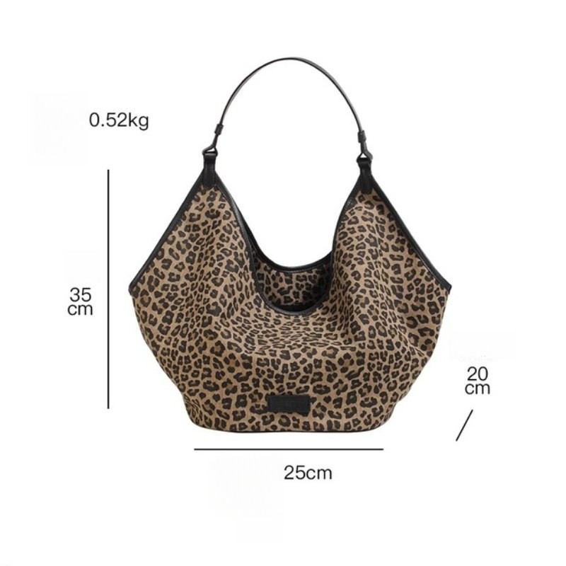 LHL BOUTIQUE leopard bag กระเป๋าสะพายข้าง ลายเสือดาว  เบา ถุงใบใหญ่ tote bag