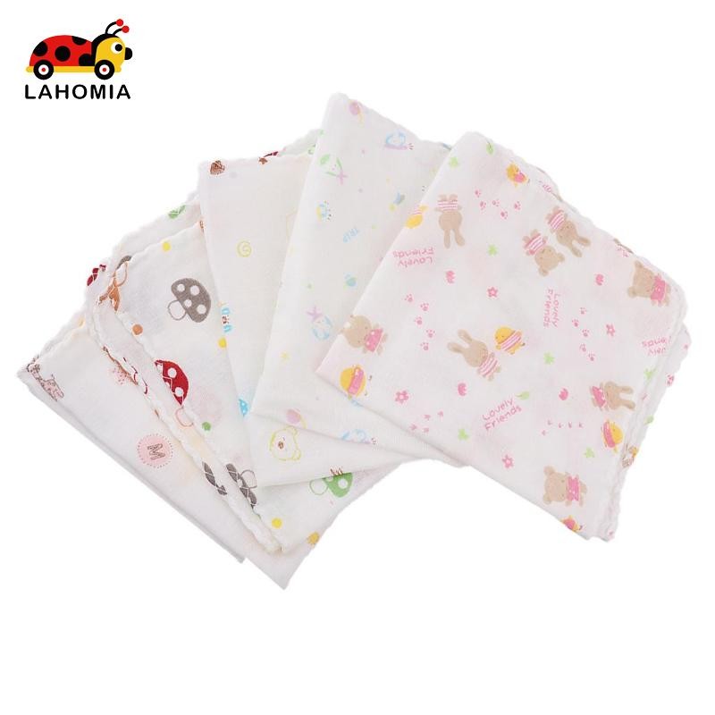 LAHOMIA 5 ชิ้นเด็กทารกหญิง Burp ผ้ามัลติฟังก์ชั่นผ้าอ้อมแผ่น 30 x 30 ซม.