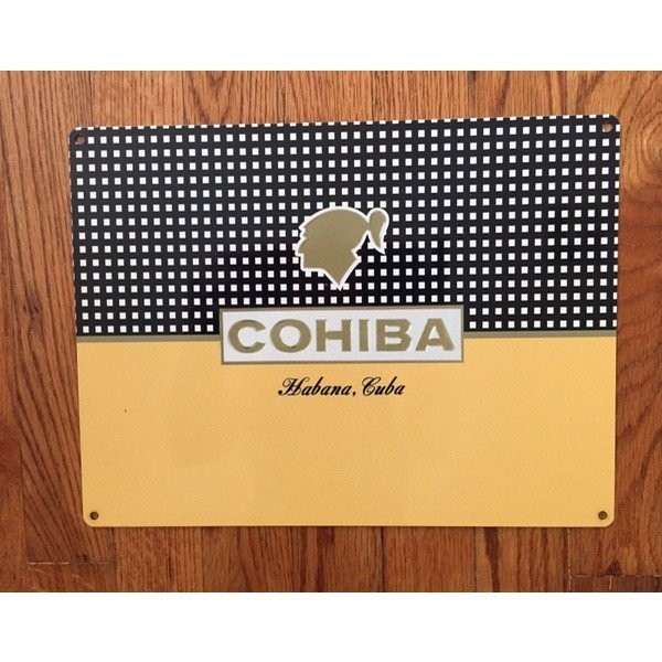 B4OF Cohiba ซิการ์ยาสูบ Tobacciana Aficionado ควัน Humidor Cuba Retro โลหะป้ายดีบุกโปสเตอร์ Home