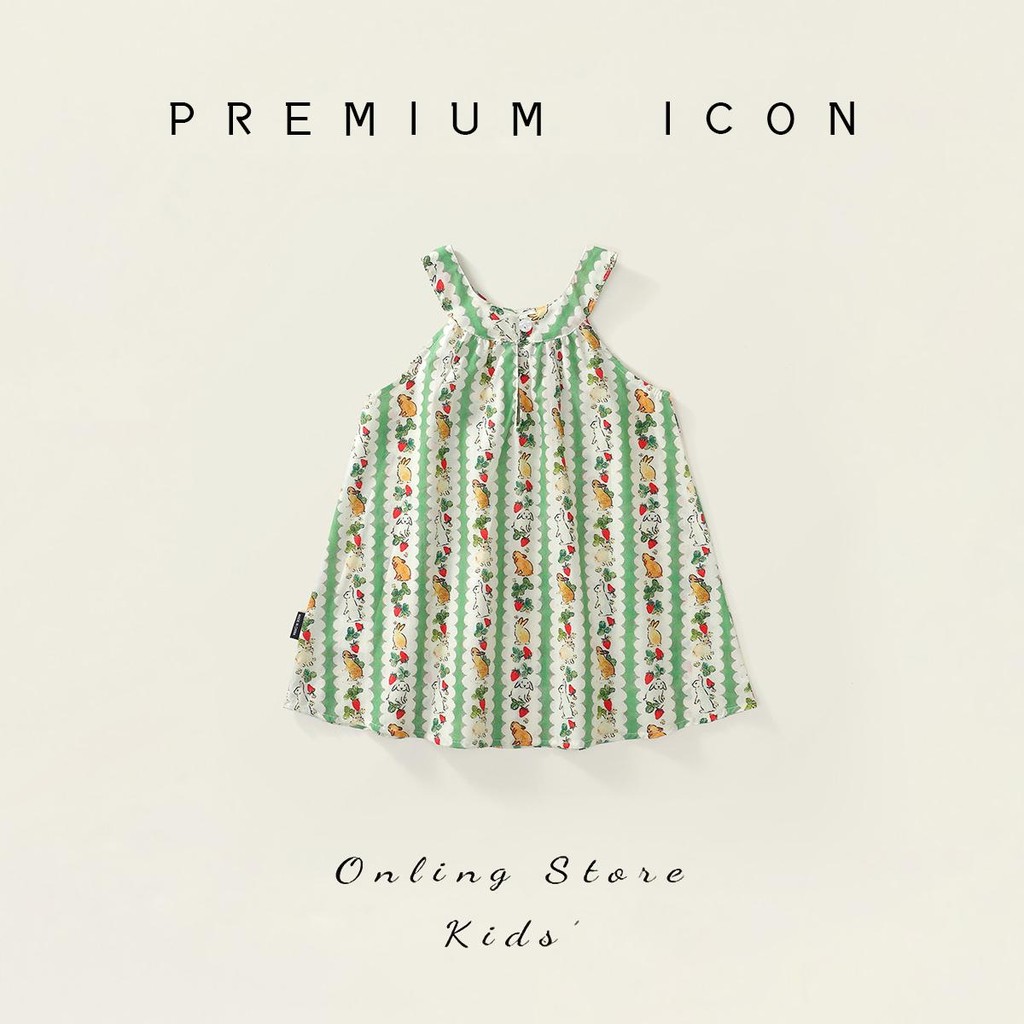 Hania kids ชุดเดรสกระโปรงแขนกุดลายกระต่าย ฤดูร้อน สไตล์เกาหลี พร้อมส่งในไทย – K4124877 ราคา ถูกที่สุด ดีลบีเคเค
