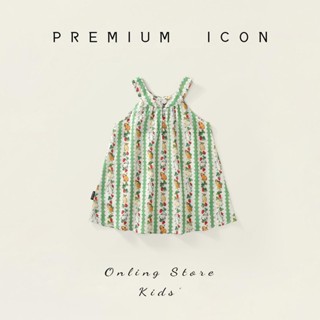 Hania kids ชุดเดรสกระโปรงแขนกุดลายกระต่าย ฤดูร้อน สไตล์เกาหล…