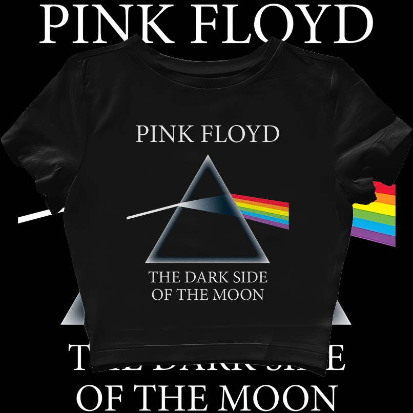 MTWON CROP TOP PINK FLOYD ฝั่งมืดแห่งดวงจันทร์ | วงดนตรีโลหะ ROCK MUSIC | GRUNGE GRUNGE GRUNGE GRUNG