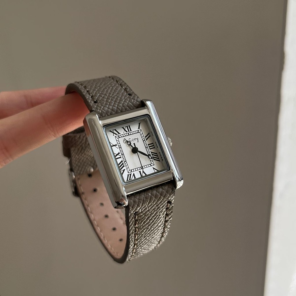 นาฬิกาสไตล์ใหม่ Square Dial Pointer Mechanical Quartz Watch