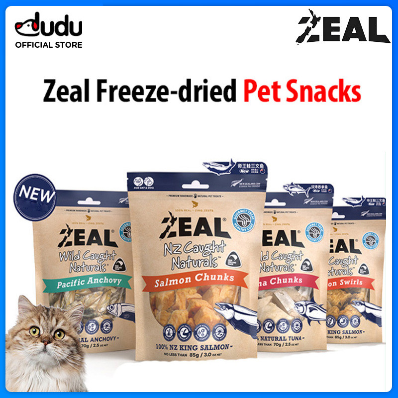ZEAL ขนมแมวสุนัข 70g/85g ธรรมชาติ 0 เพิ่มน้ํามันปลาขนมขบเคี้ยว Freeze-Dried โปรตีนรางวัล Treats