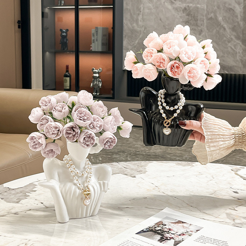 แจกันเซรามิกศิลปะ MJshop เหมาะสำหรับตกแต่งและจัดดอกไม้