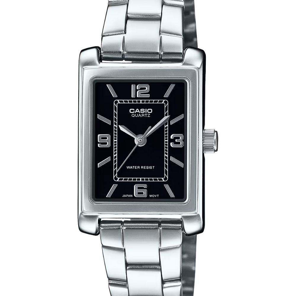 CASIO นาฬิกาข้อมือ CASIO รุ่น LTP-1234DD-1ADF สายสเตนเลสสตีล  สีดำ