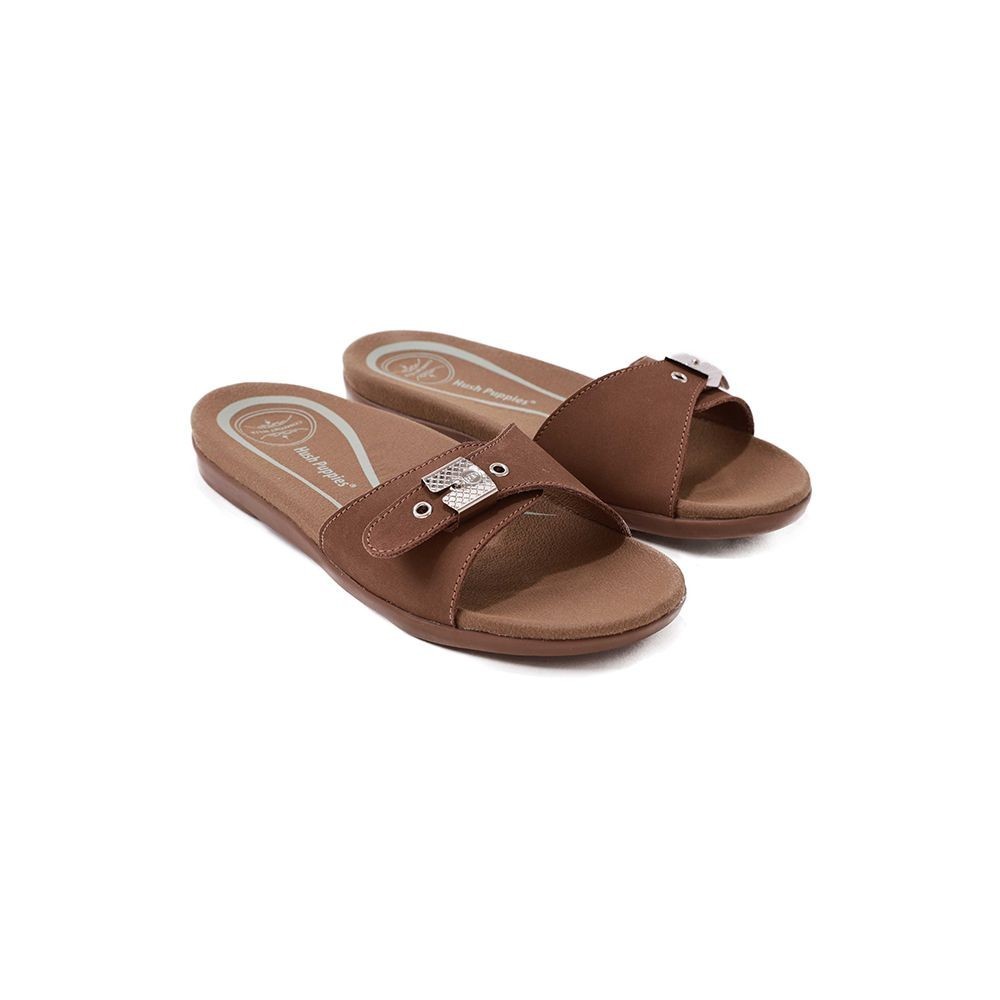 Hush Puppies รองเท้าผู้หญิง รุ่น SANDALS COMFORT HP KWSFB6564F - สีน้ำตาล