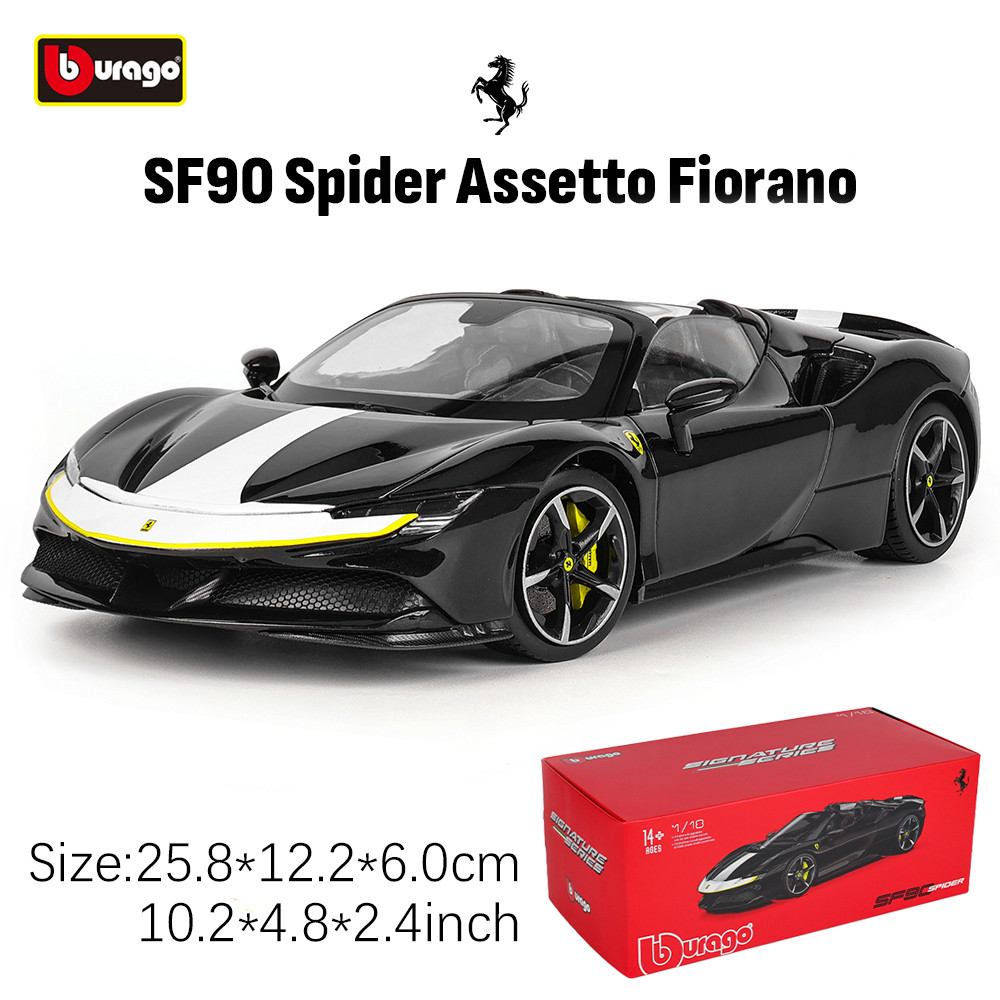 Bburago 1:18 Ferrari SF90 STRADALE ASSETTO จําลองรถรุ่นคอลเลกชันของขวัญของเล่นเด็กผู้ชาย