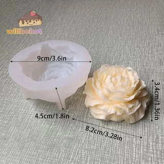 [Willbehot-t] แม่พิมพ์เค้กซิลิโคนสบู่ช็อคโกแลตทําเครื่องมือเทียน Mould ดอกไม้นูนน้ํามันหอมระเหย Candy Handmade งานแต่งงานตกแต่ง [ใหม่]