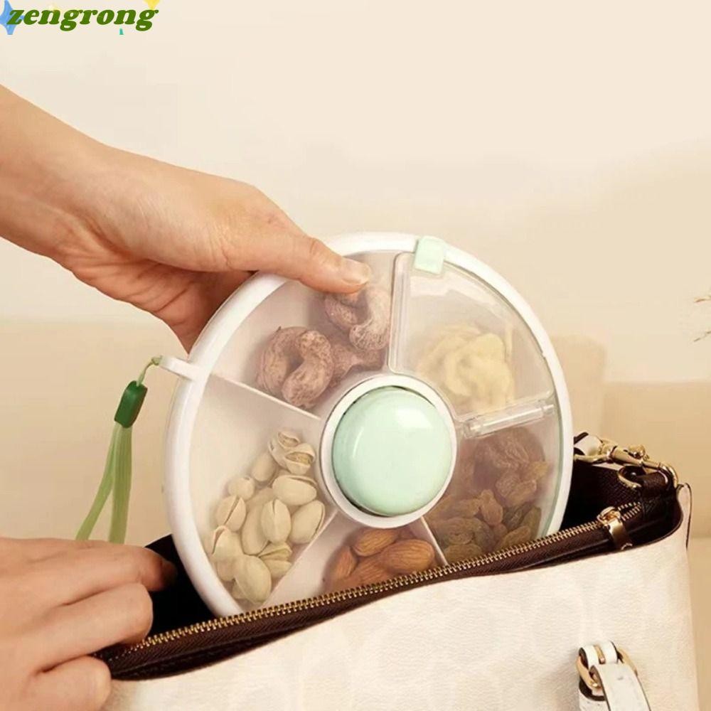 ZENGRONG Kids Snack Spinner, Leak proof Moisture-proof Snack Container, แบบพกพาพร้อมฝาปิดหมุนขนม Organizer Snack