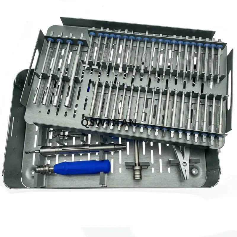 QSWTITAN 53pcs/set Orthopedics Screwdriver Surgical Screw Extractor Screw Broken Removal tools set O